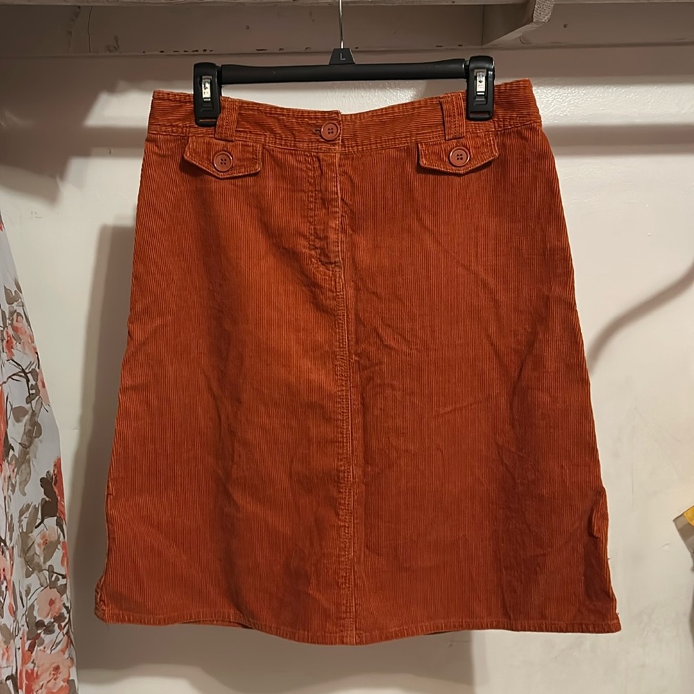 Corduroy Orange Skirt Medium